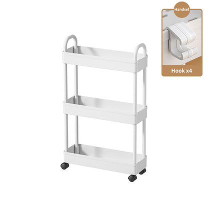 Layer Floor Cart Shelves Kitchen Mobile Storage