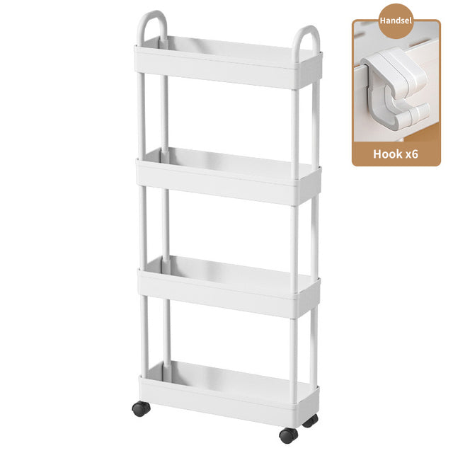 Layer Floor Cart Shelves Kitchen Mobile Storage