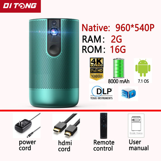 Smart DLP Mini Projector 1080P