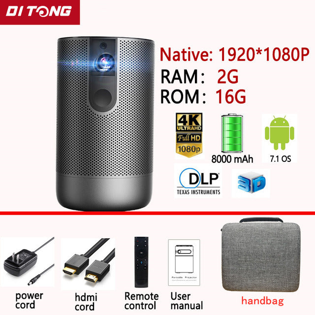 Smart DLP Mini Projector 1080P