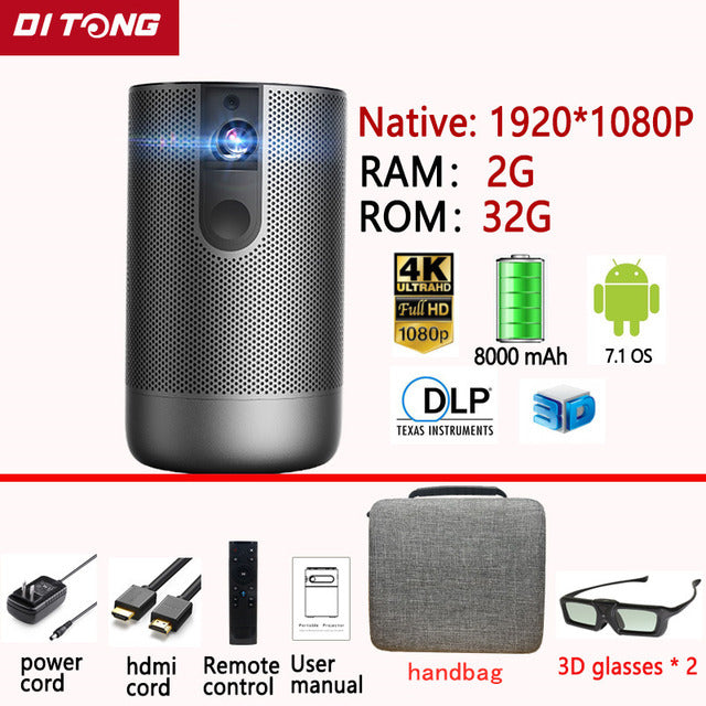 Smart DLP Mini Projector 1080P