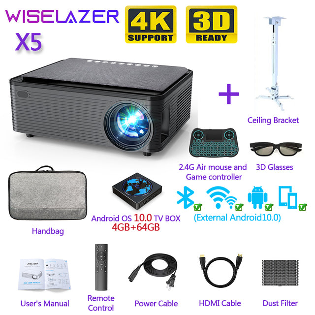 WISELAZER X5 Projector Support 4K