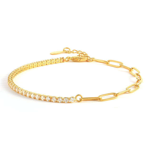 Gold Cubic Zirconia Tennis Bracelet