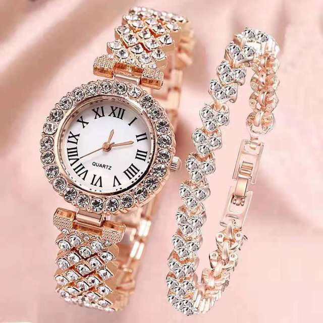 Steel belt Love Steel belt Rhinestone Watch