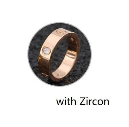 Trendy Stainless Steel Rose Gold Color Love Ring