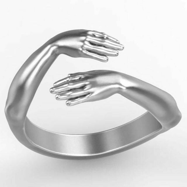 Vintage Love Hugging Hands Ring