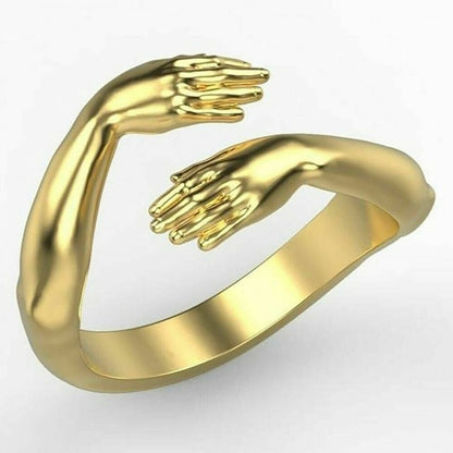 Vintage Love Hugging Hands Ring