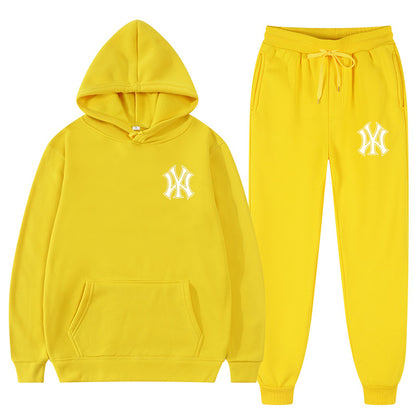 2 Pieces Sets Tracksuit Hooded Sweatshirt +Drawstring Pant