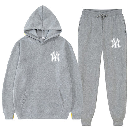 2 Pieces Sets Tracksuit Hooded Sweatshirt +Drawstring Pant