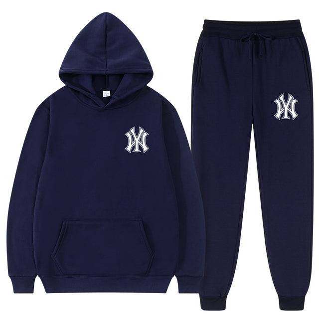 2 Pieces Sets Tracksuit Hooded Sweatshirt +Drawstring Pant