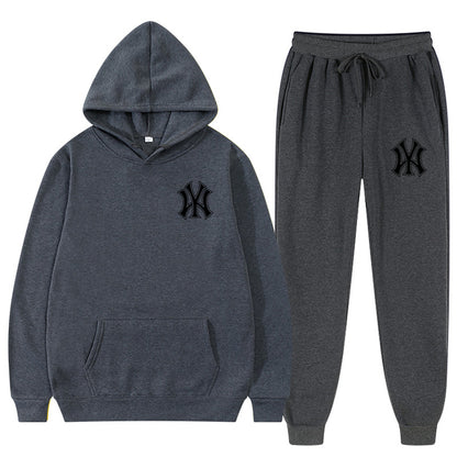 2 Pieces Sets Tracksuit Hooded Sweatshirt +Drawstring Pant