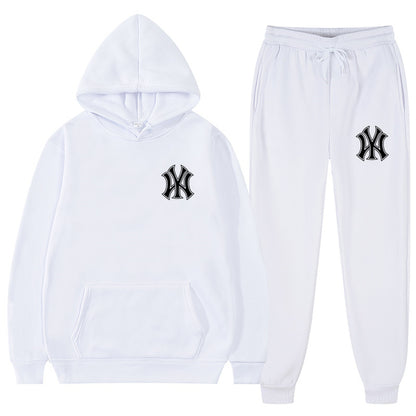 2 Pieces Sets Tracksuit Hooded Sweatshirt +Drawstring Pant