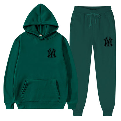 2 Pieces Sets Tracksuit Hooded Sweatshirt +Drawstring Pant