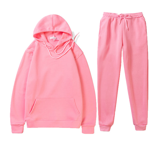 Two Piece Set Women/Men Hoodies+Pants Autumn