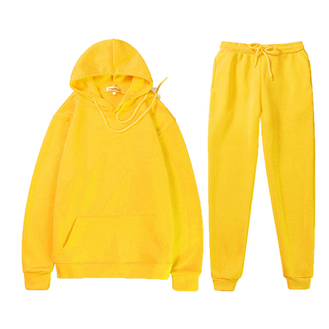 Two Piece Set Women/Men Hoodies+Pants Autumn