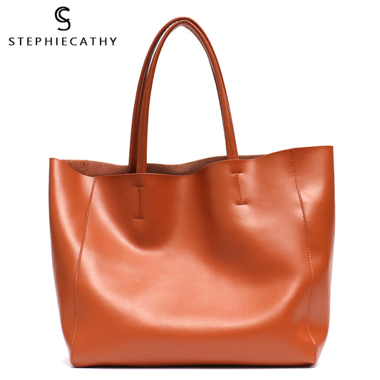 Luxury Brand Cow Leather Tote Bag