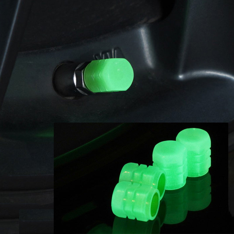 UNIVERSAL FLUORESCENT CAR TIRE VALVE CAPS 4pcs